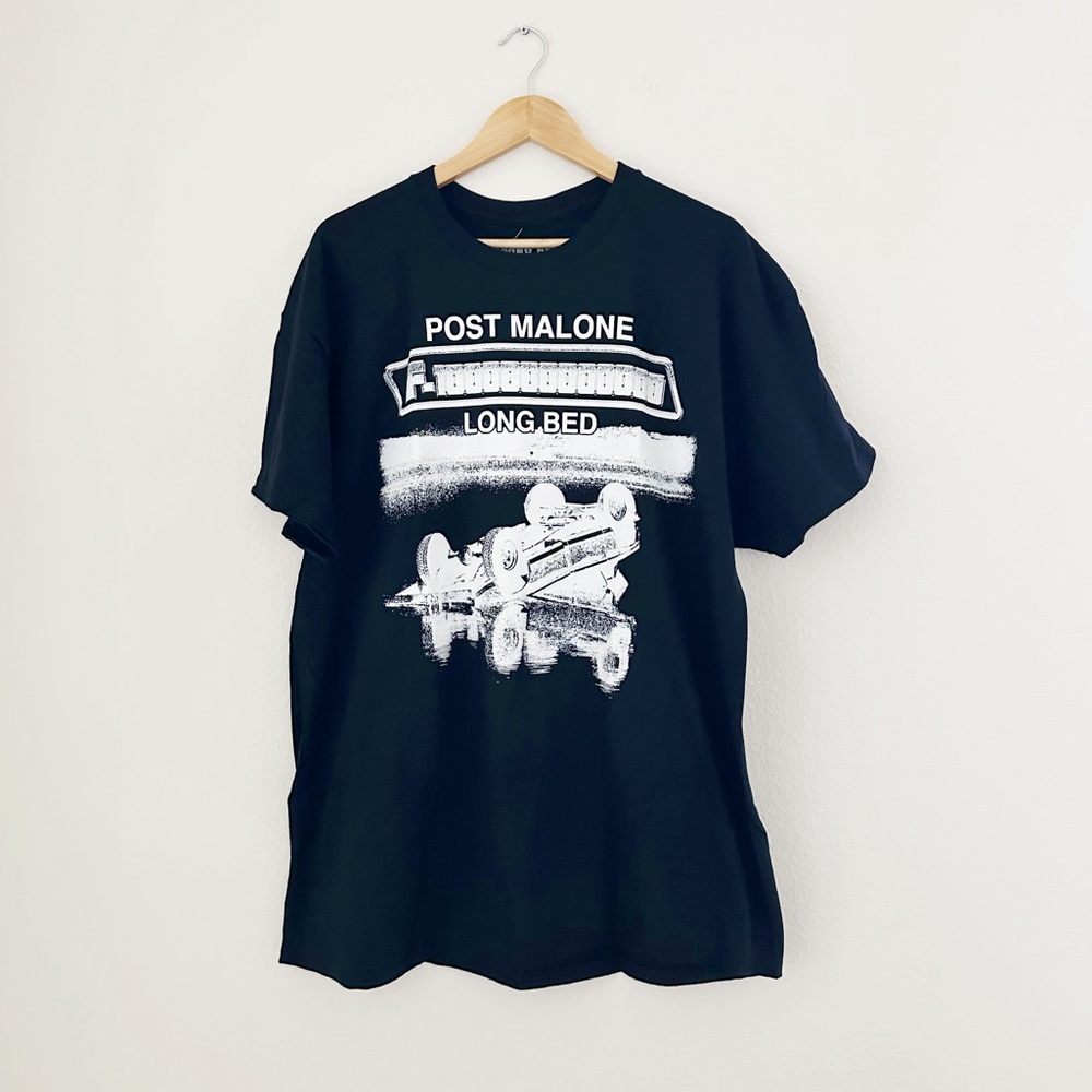 NEW Post Malone Long Bed Black Graphic T-Shirt